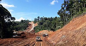Por completar ltimos cortes para nueva carretera El Guabal  Ro Luis  Calovbora