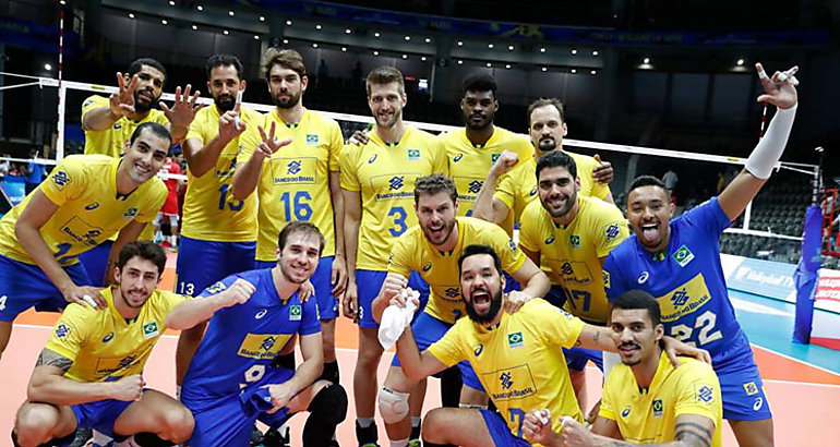 Brasil alcanza su primer triunfo en Mundial m de voleibol