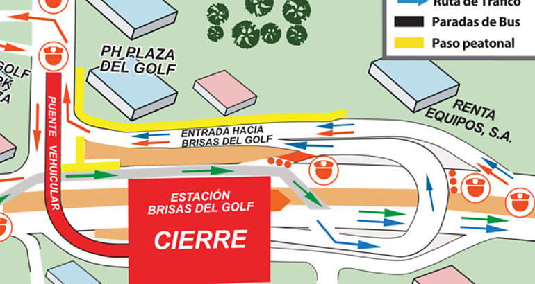Desvos por montaje de la segunda fase de la pasarela de estacin Brisas del Golf 