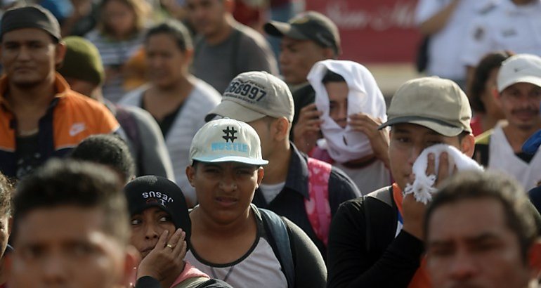 Caravana de migrantes salvadoreos