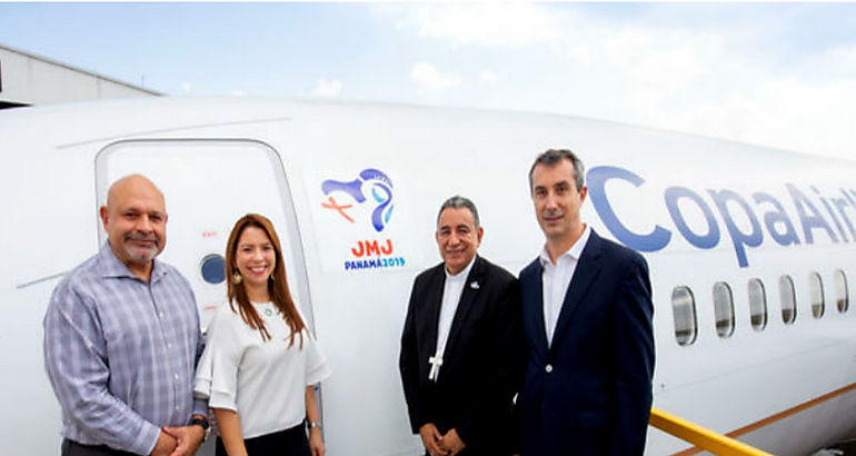 Copa Airlines devel avin que portar logo de la JMJ