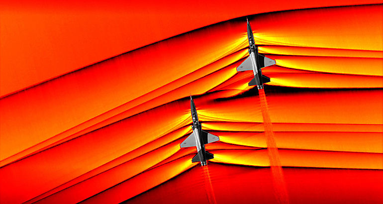 La NASA fotografa por primera vez las ondas de choque de dos aviones supersnicos
