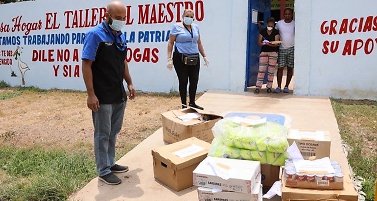 Entregan alimentos y artculos de limpieza en Albergues y Casas Hogares 