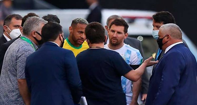 Interrumpen clsico de ftbol entre Brasil y Argentina