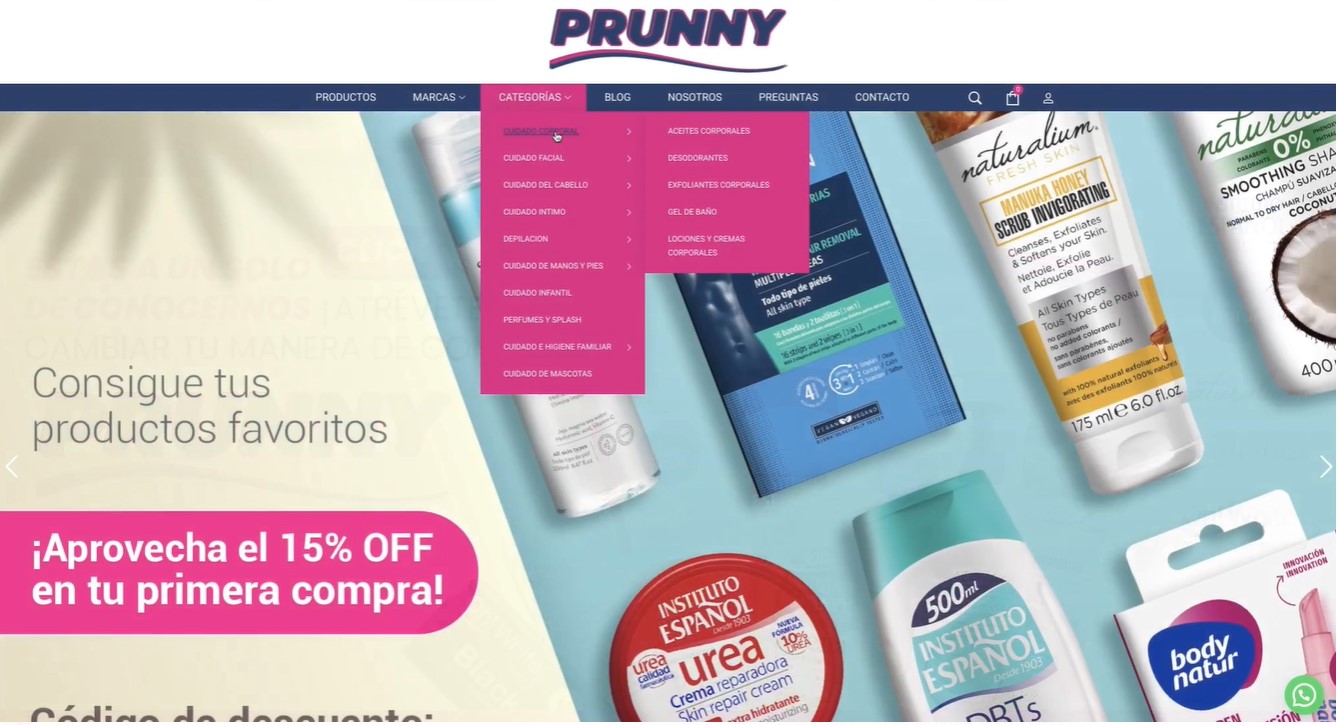 Adquiere tus productos de cuidado personal en PRUNNY a tan solo un click